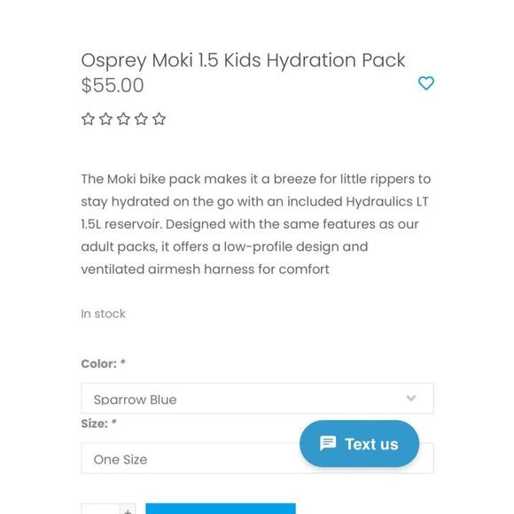 Osprey Sparrow Blue Moki 1.5 Kids Hydration Pack - Picture 13 of 13